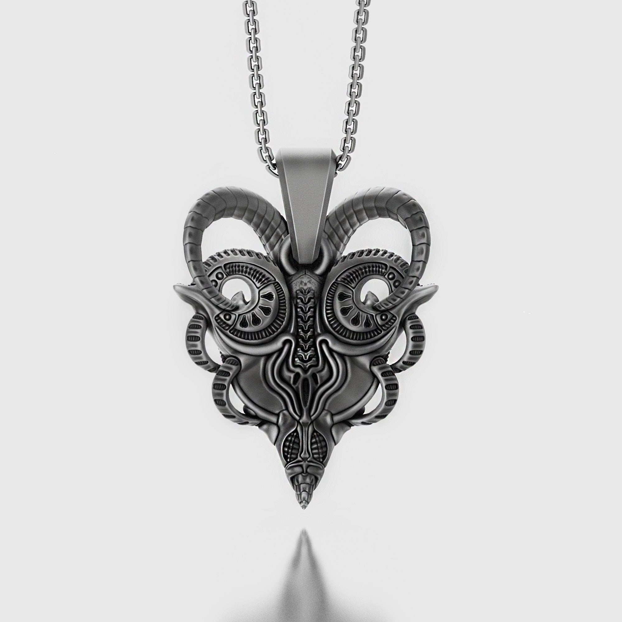 Biomechanical Goat Pendant