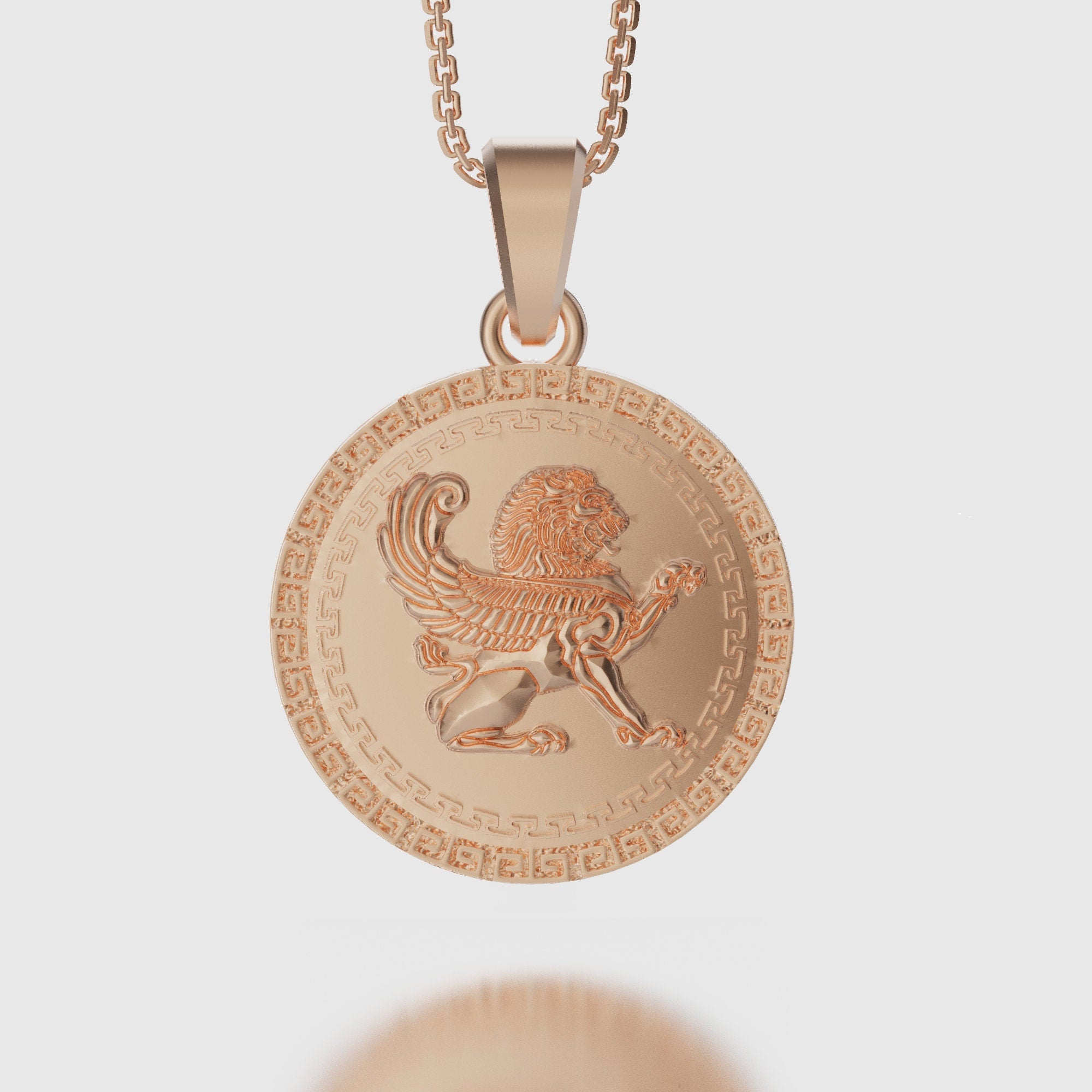 Gryphon Pendant Rose Gold Finish