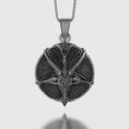 Load image into Gallery viewer, Devil Baphomet Necklace Oxidized Finish
