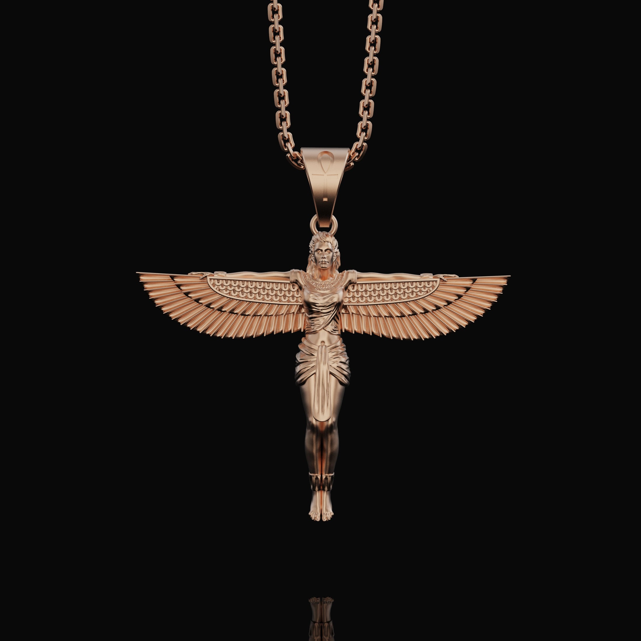 Goddess Isis Necklace Rose Gold Finish
