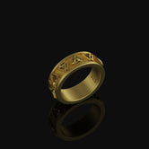 Valknut Band - Engravable Gold Finish