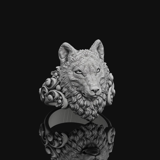 Wolf Head Ring