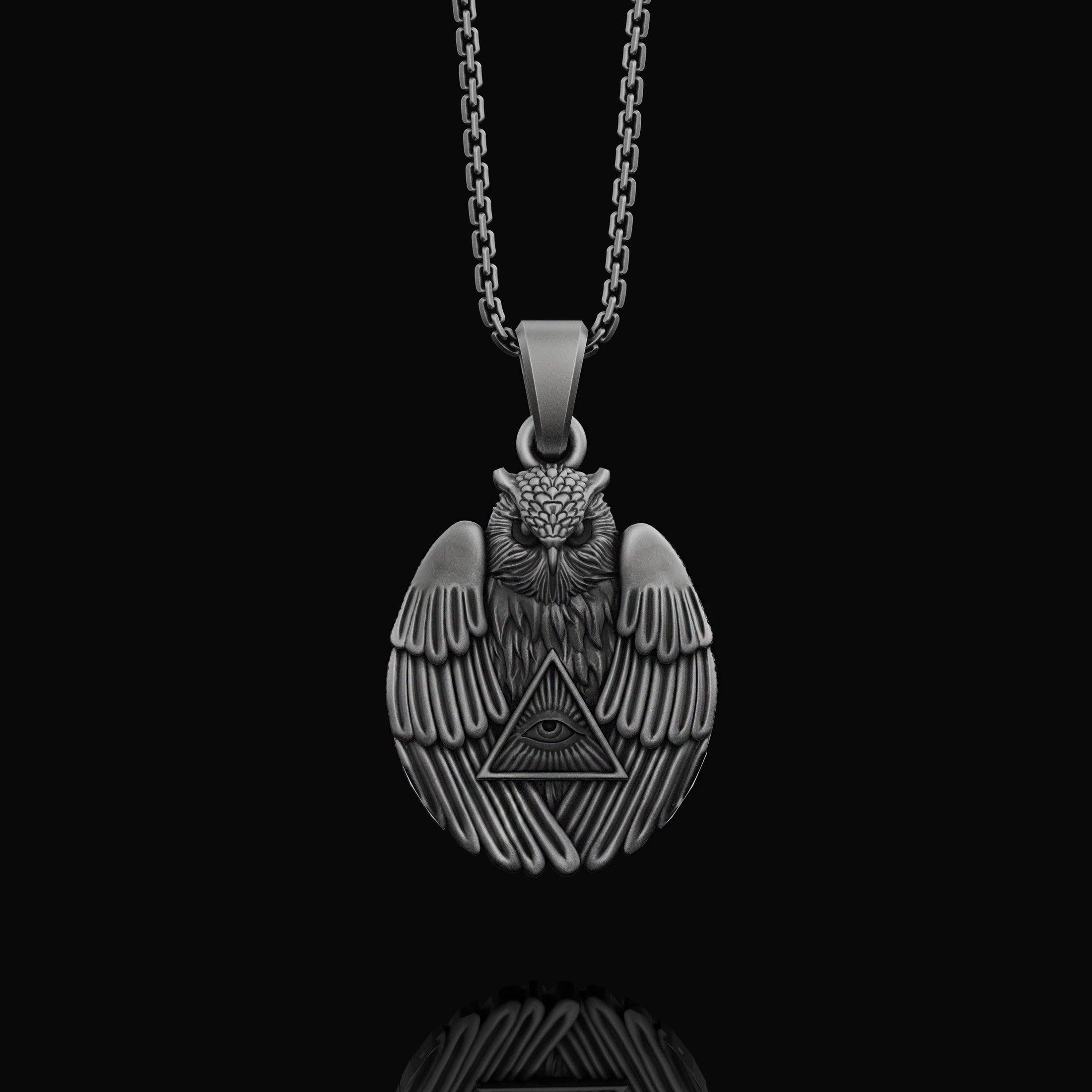 Silver Owl with Oxidized Finish
