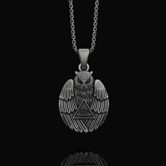 Silver Owl with Oxidized Finish