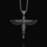 Goddess Isis Necklace Oxidized Finish