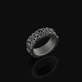 Celtic Triquetra Band - Engravable Oxidized Finish