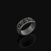 Valknut Band - Engravable Oxidized Finish