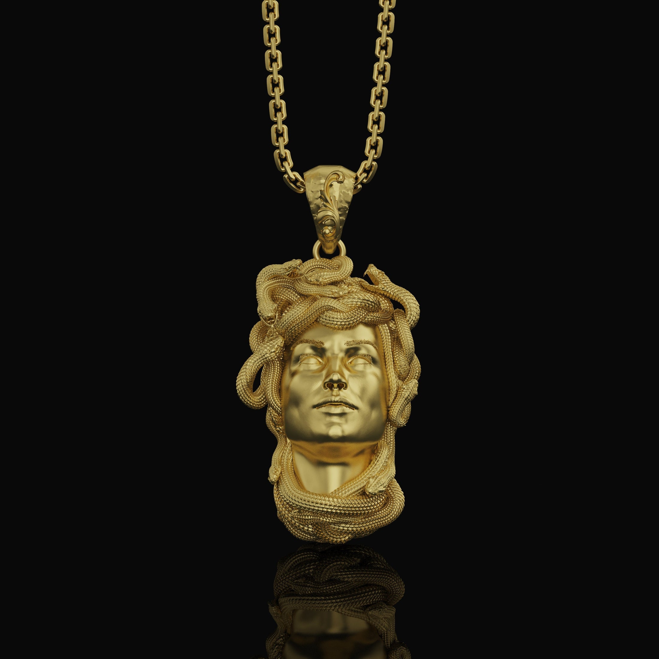 Medusa Pendant Gold Finish