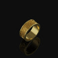 Load image into Gallery viewer, Aztec Pattern Band - Engravable Gold Finish
