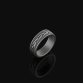 Braided Wheat Band - Engravable Oxidized Finish