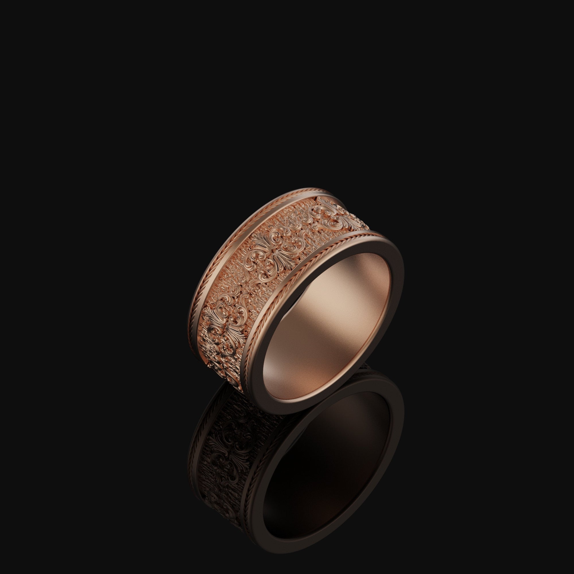 Victorian Band - Engravable Rose Gold Finish