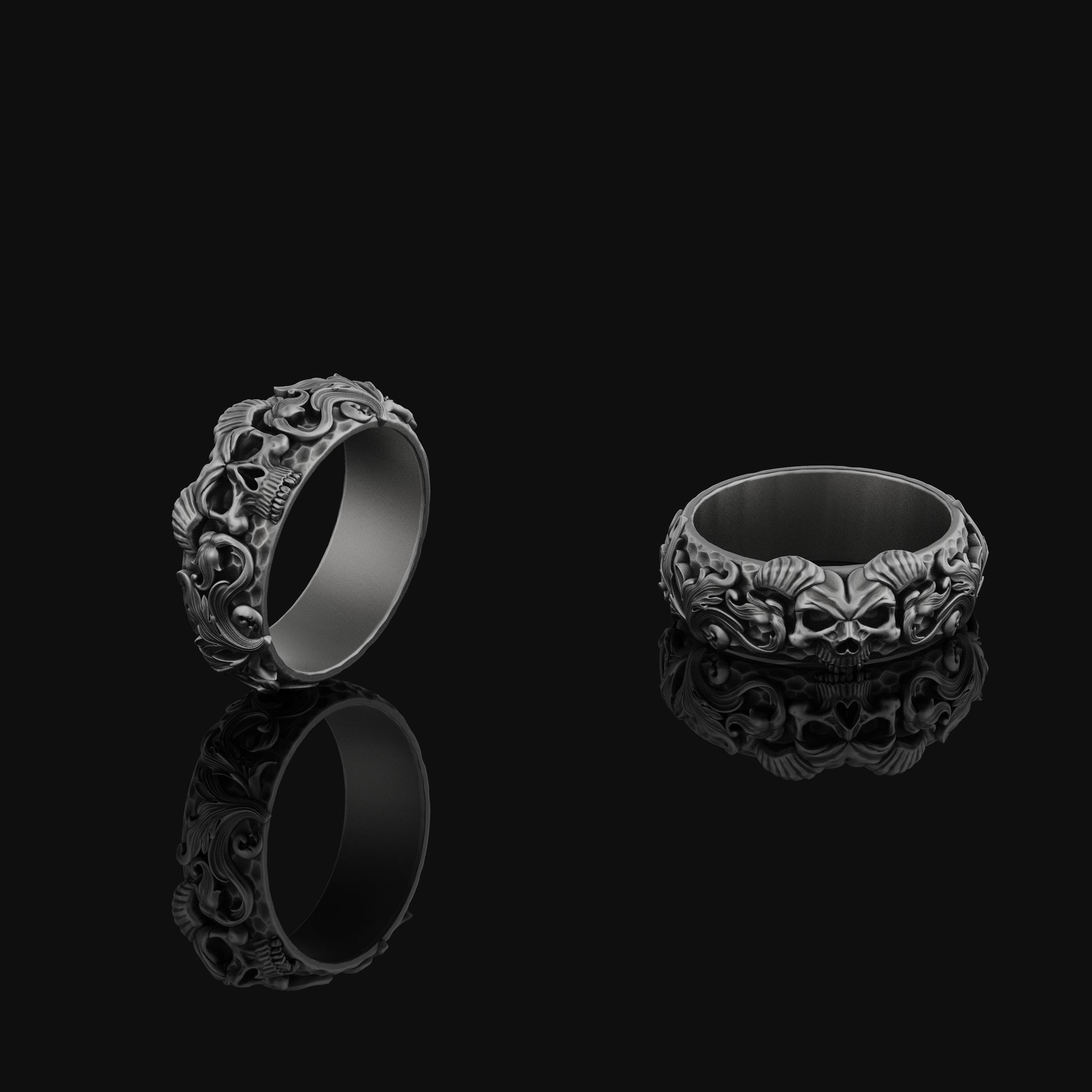 Gothic Skull Band - Engravable