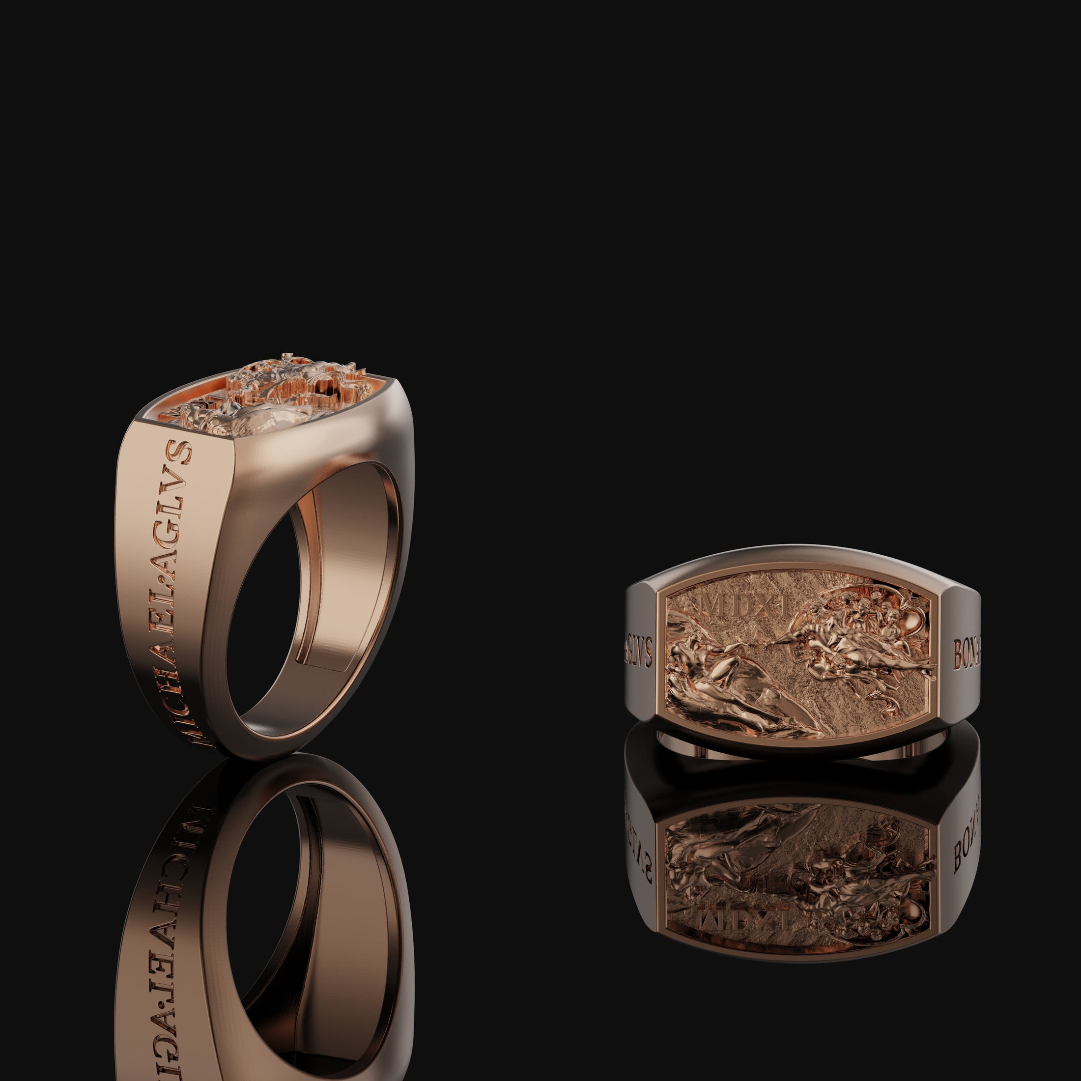 Creation Of Adam Ring Rose Gold Finish