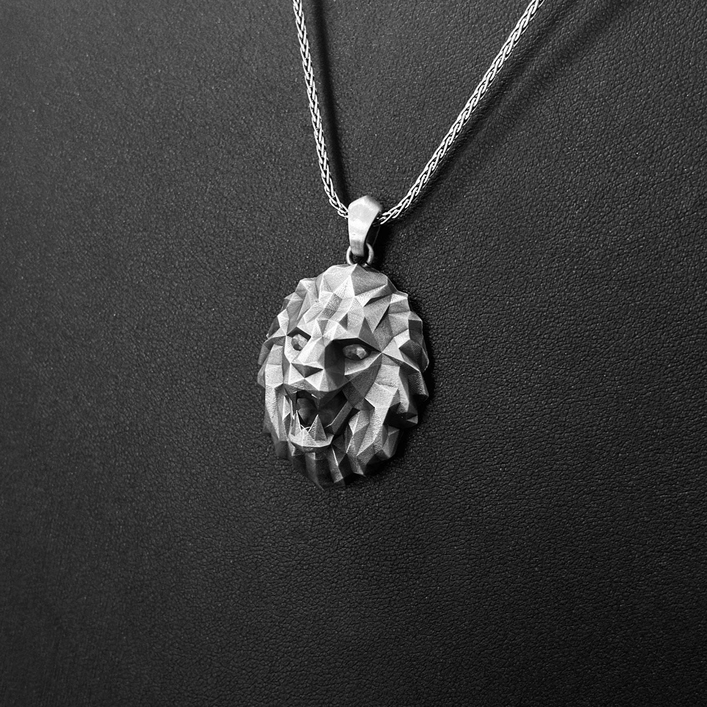 Polygonal Lion Necklace