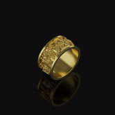 Roman Sculpture Band - Engravable Gold Finish