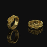 Yin and Yang Wedding Band Gold Finish