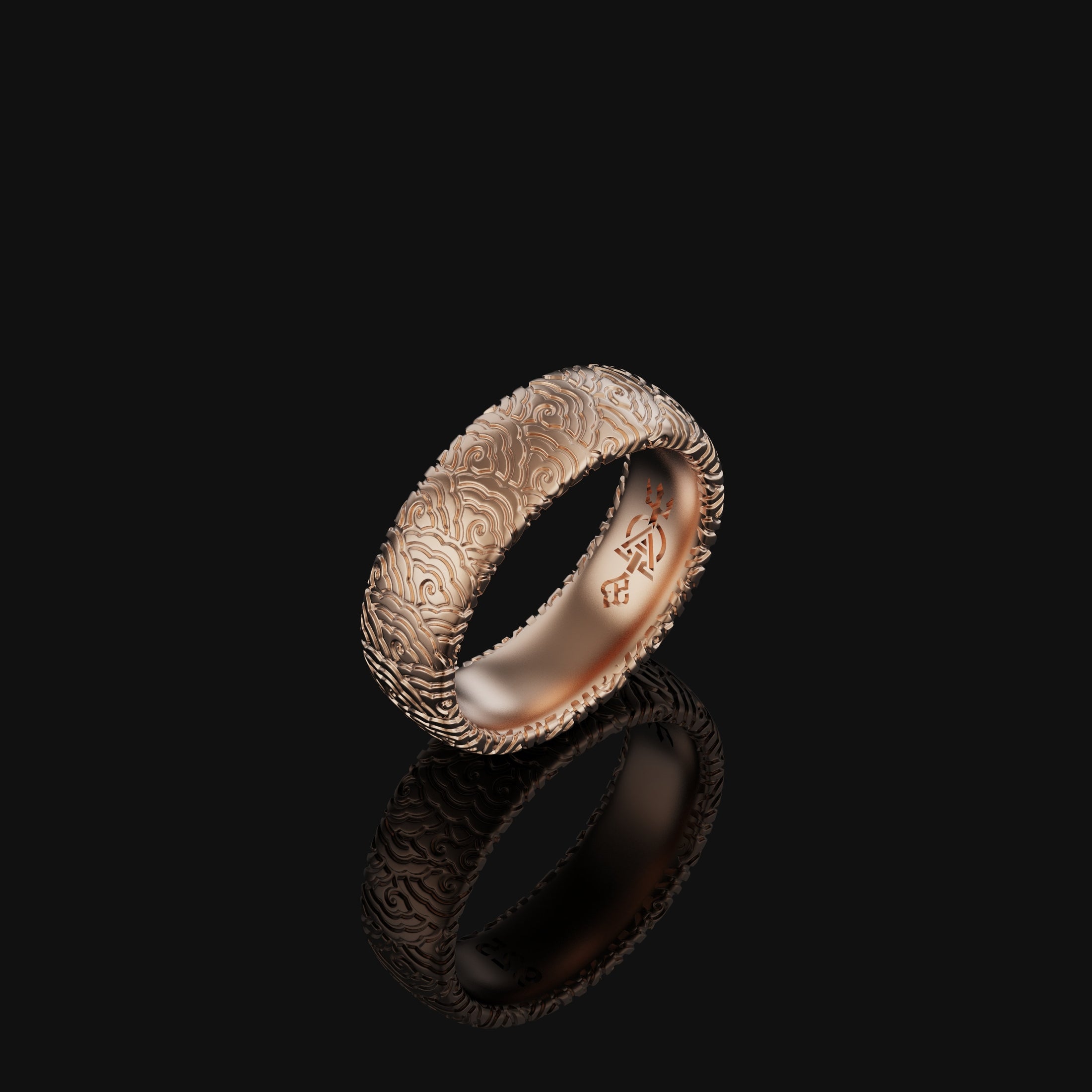 Japanese Cloud Band - Engravable Rose Gold Finish