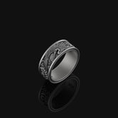 Egret Band - Engravable Oxidized Finish