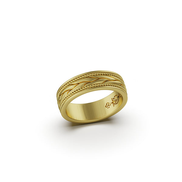 Gold Band Ring "Braided