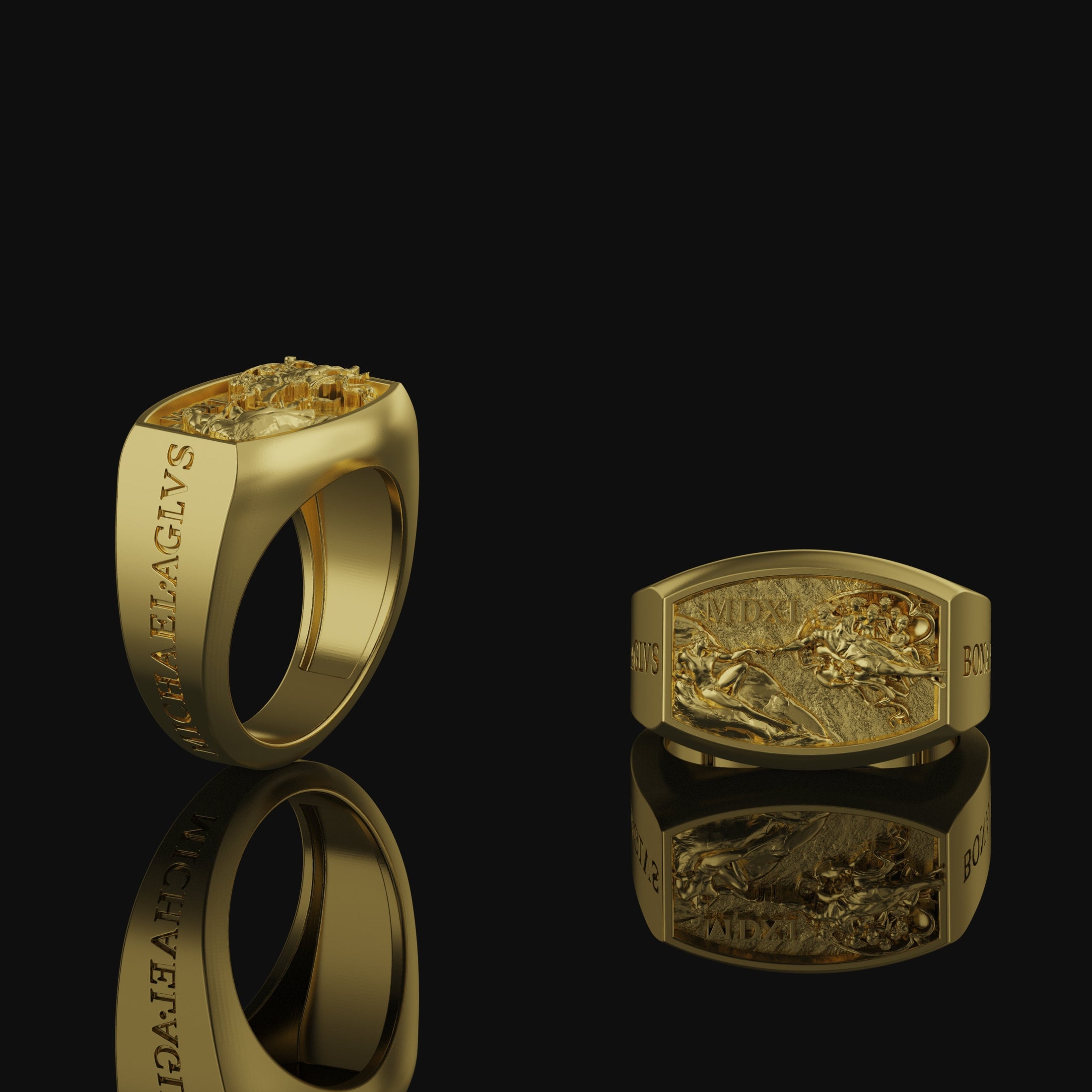 Creation Of Adam Ring Gold Finish