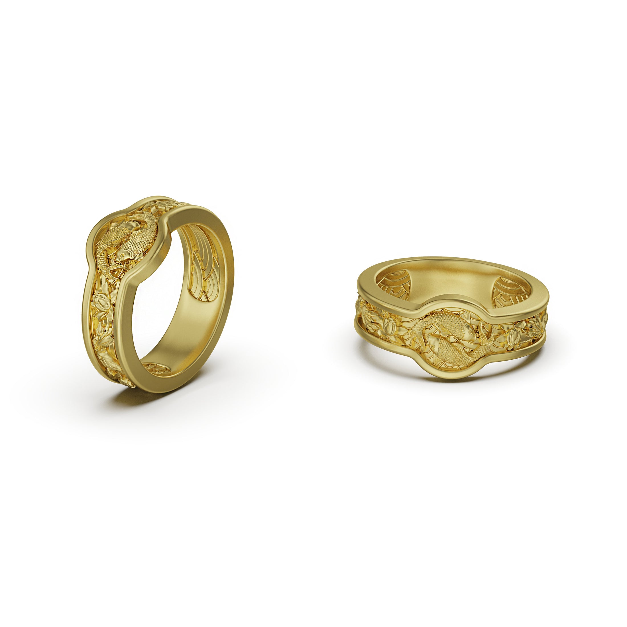 Gold Band Ring "Yin &
