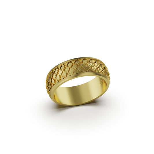 Gold Wedding Band “Clouds