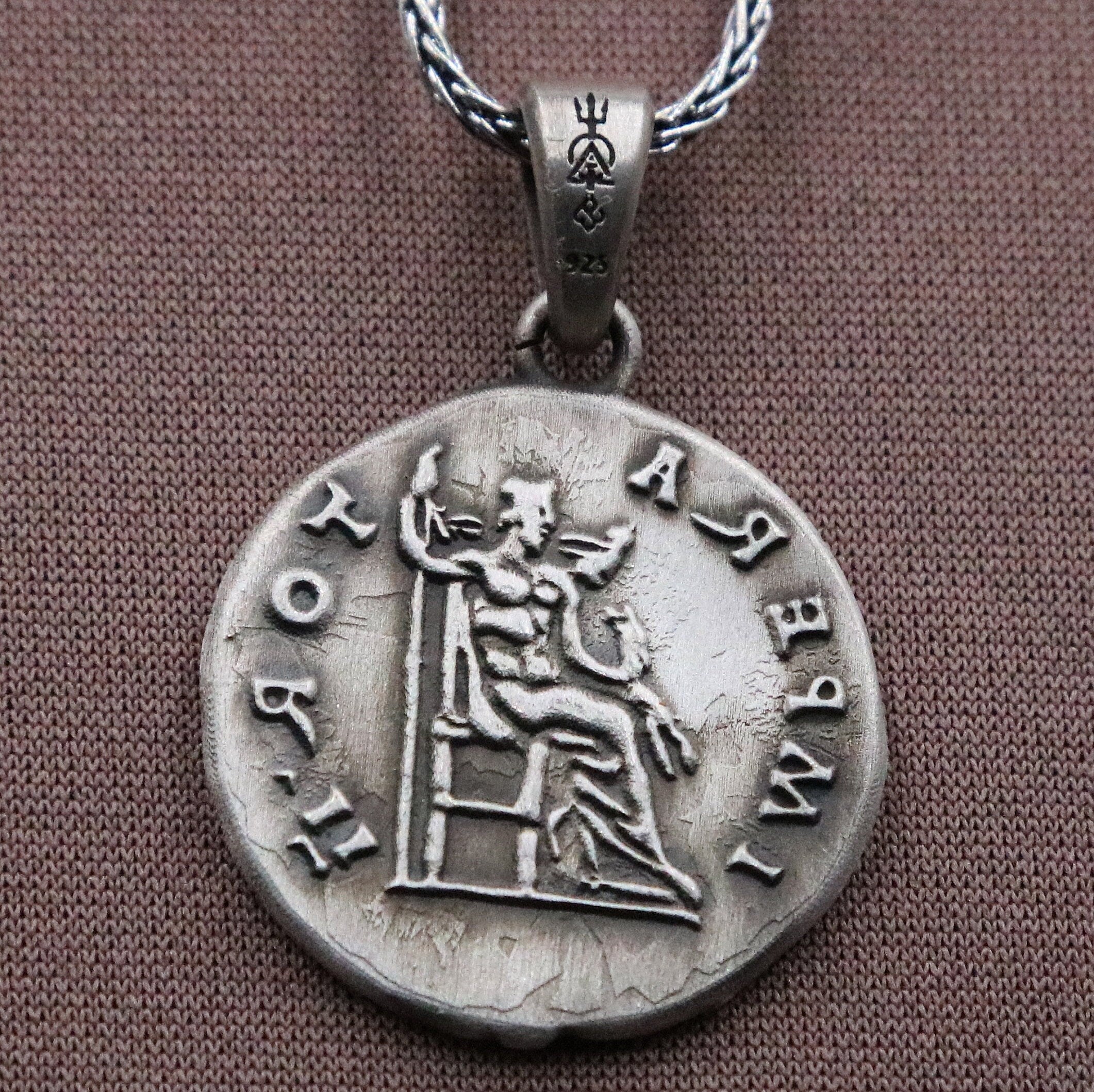 Antoninus Pius Coin Silver Pendant