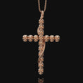 Load image into Gallery viewer, Gothic Cross of Skulls, Rose Gold Finish
