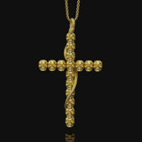 Gothic Cross of Skulls, Gold Finish