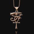 Load image into Gallery viewer, Gold Two Sided Eye of Ra Rose Gold Finish
