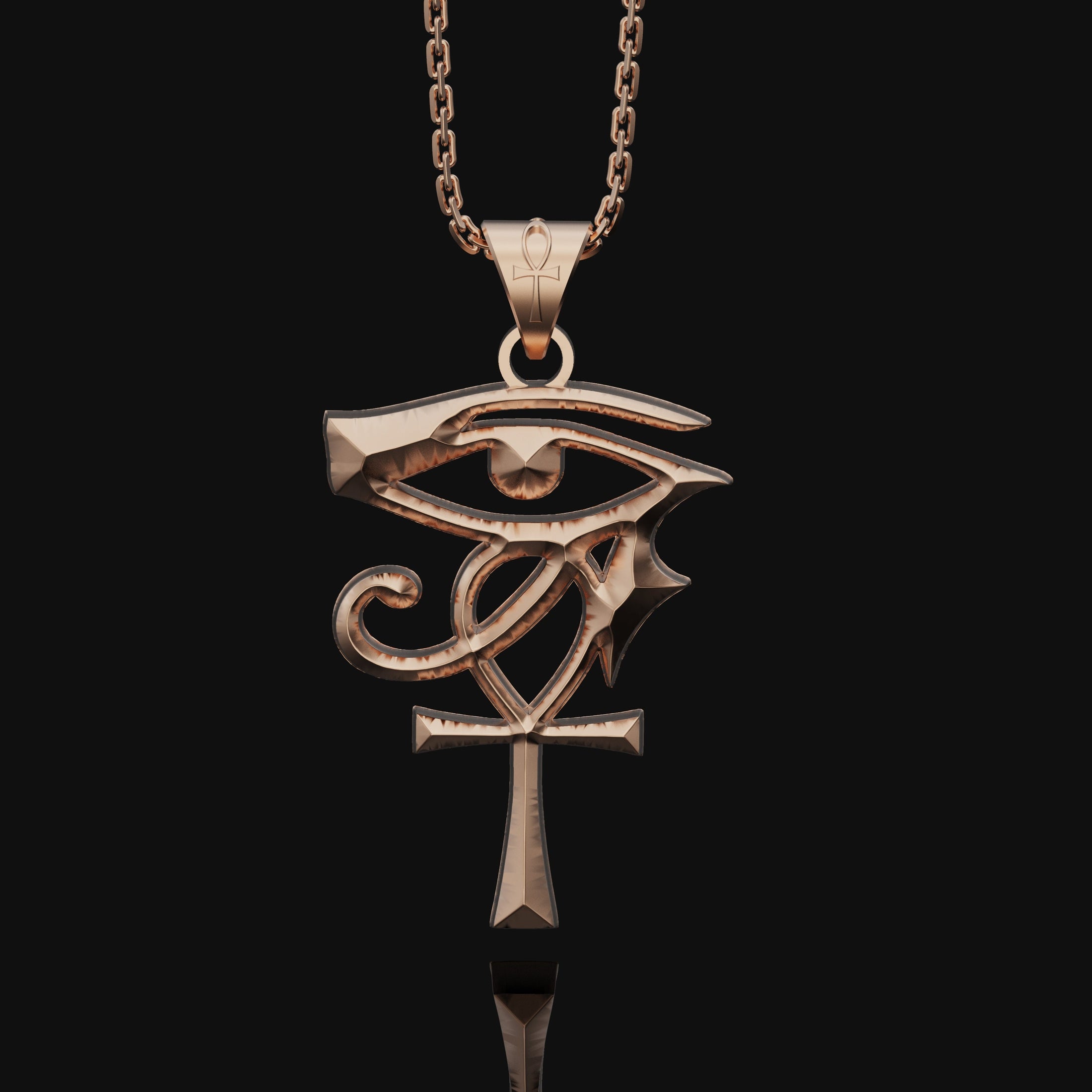 Gold Two Sided Eye of Ra Rose Gold Finish