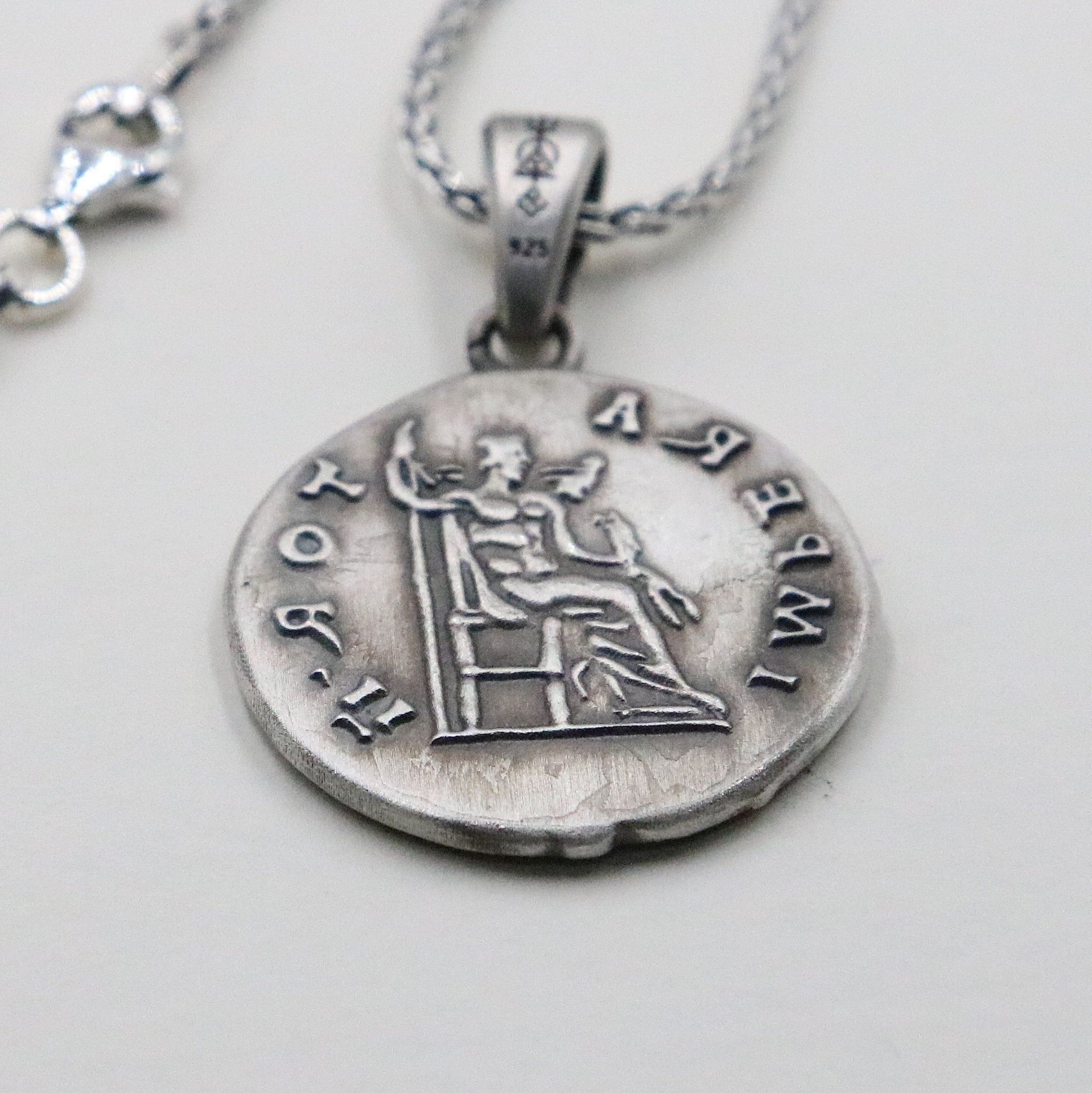 Antoninus Pius Coin Silver Pendant