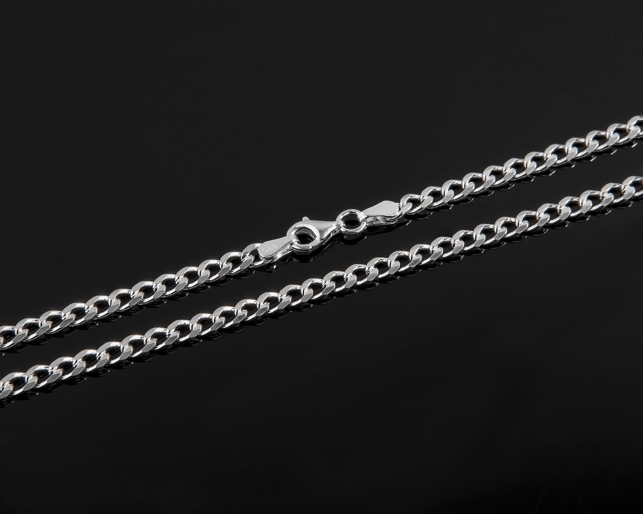 Silver Cuban Link Chain, 3.80mm