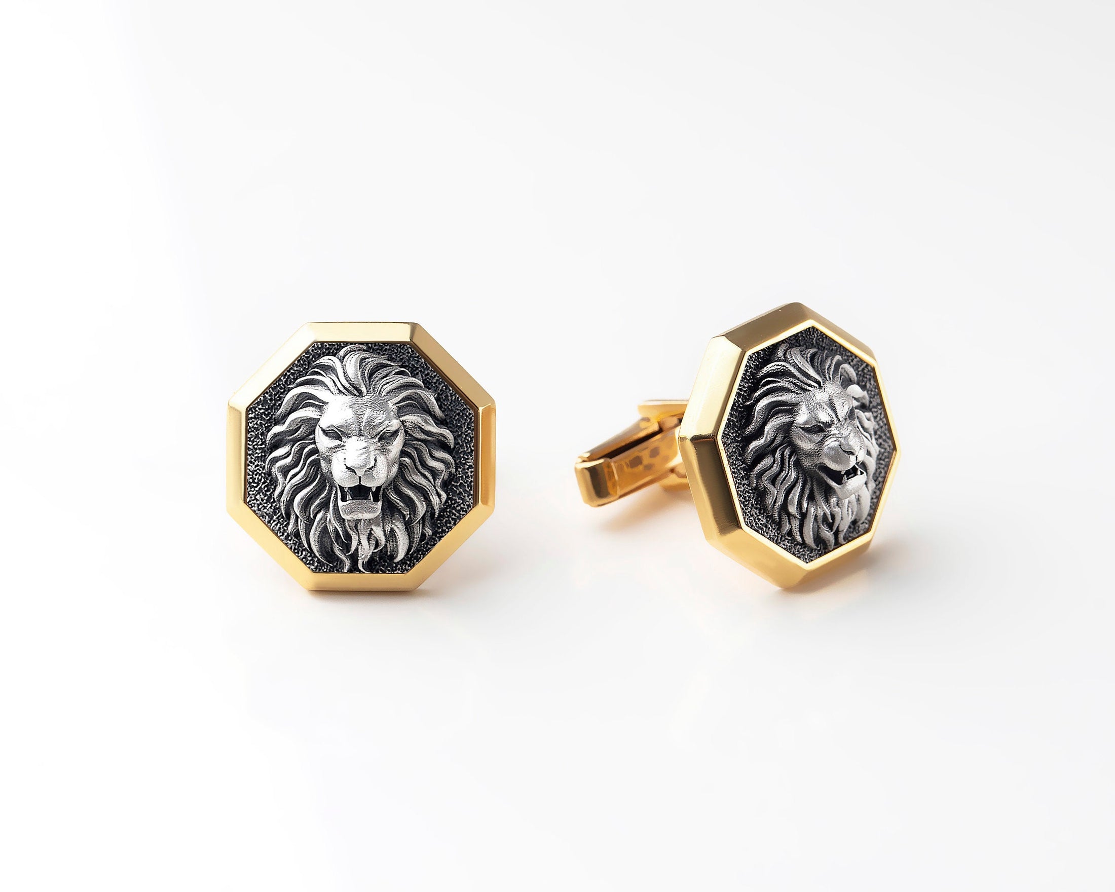 Men's Lion Cufflinks, Leo