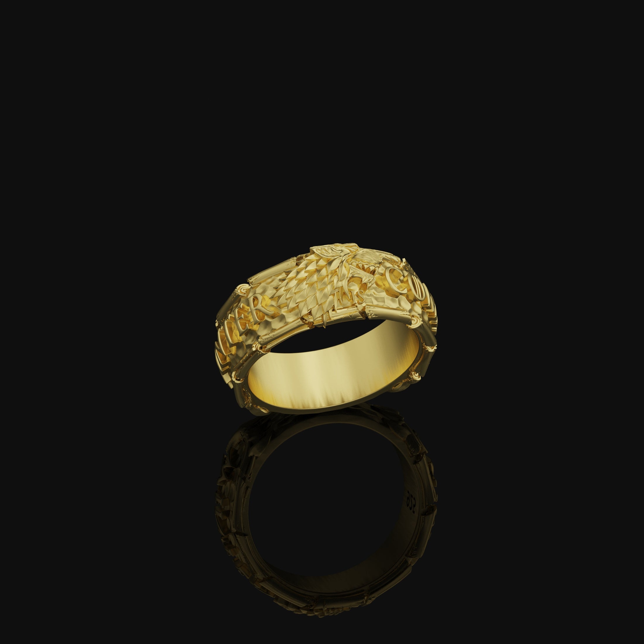 Winter is Coming Band - Engravable Gold Finish