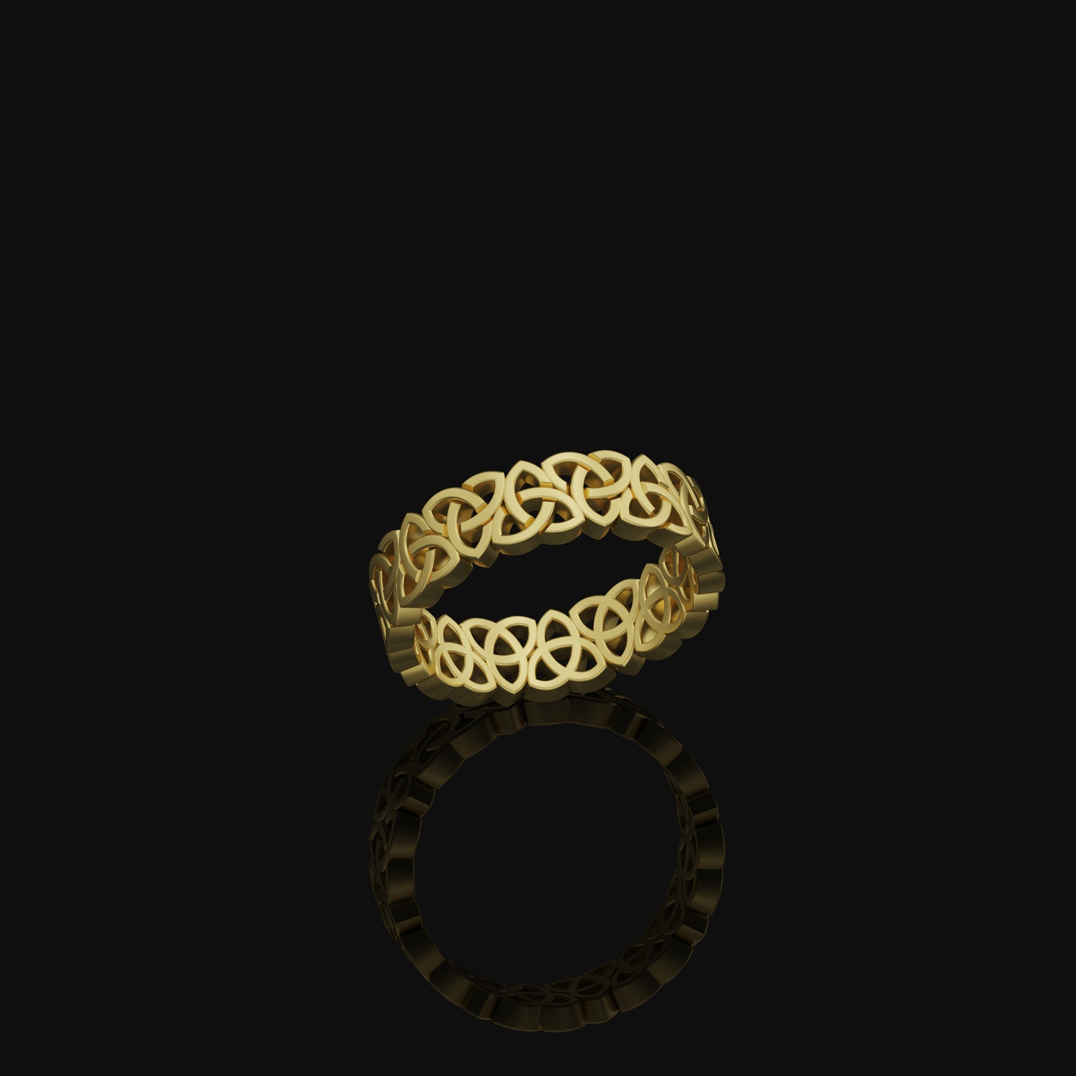 Celtic Triquetra Band Gold Finish