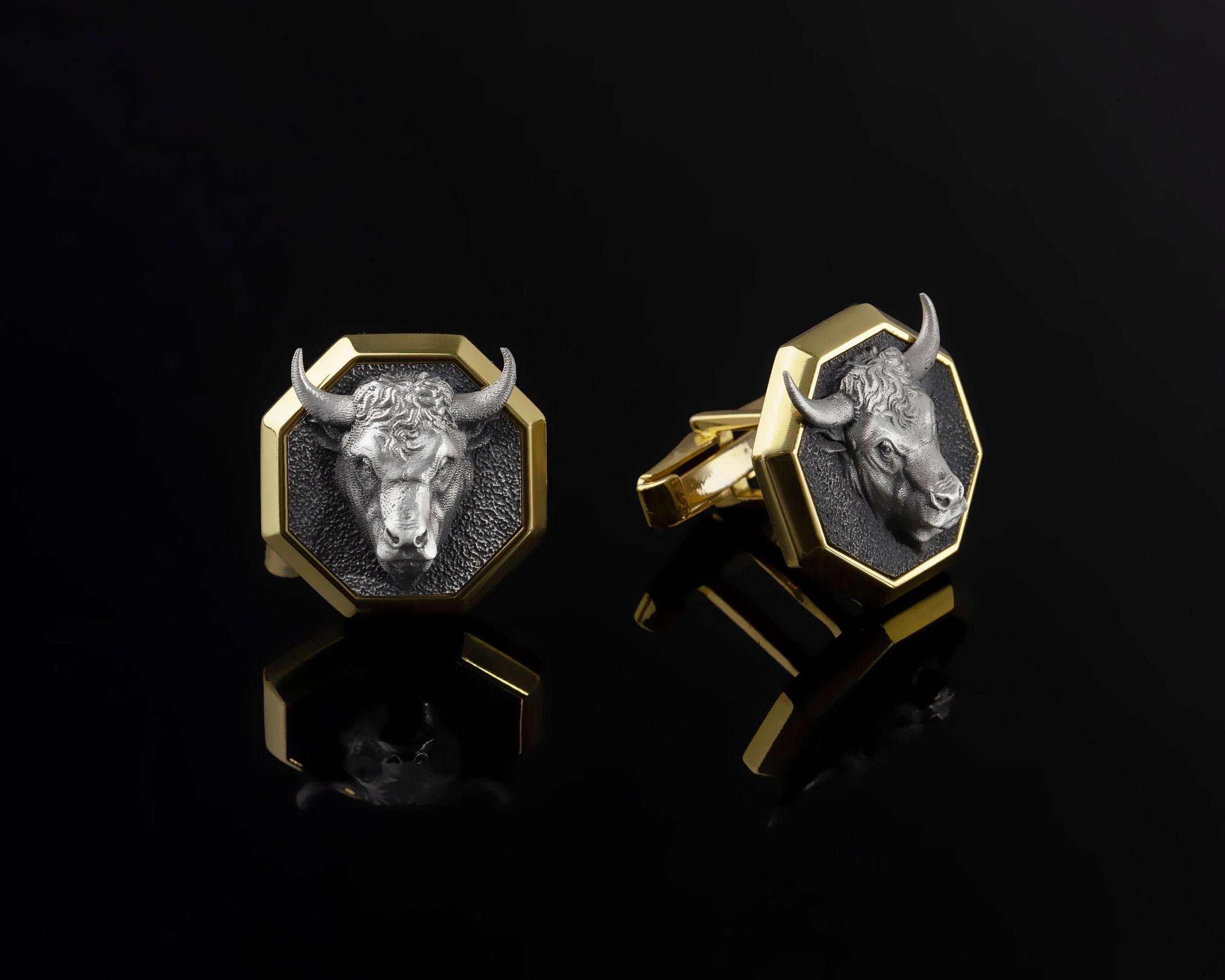 Sterling Silver Bull Gold