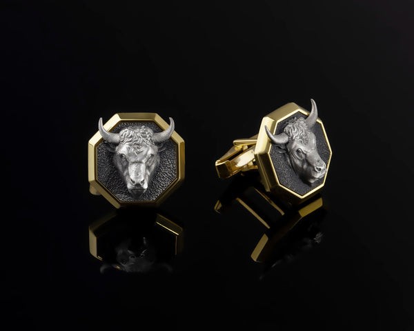 Sterling Silver Bull Gold