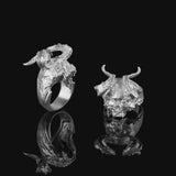 Demon Skull Ring with Polished Finish