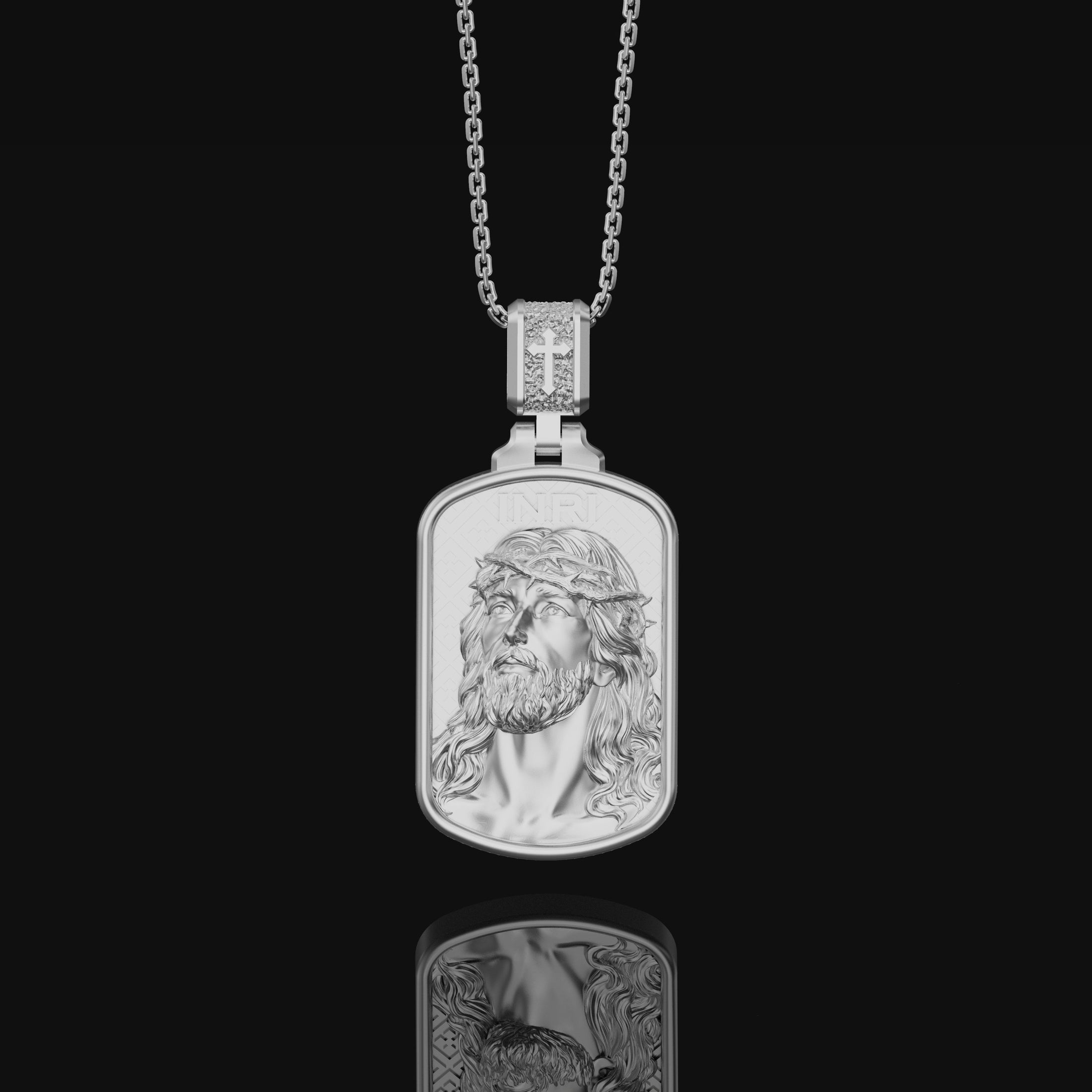 Silver Jesus Necklace,