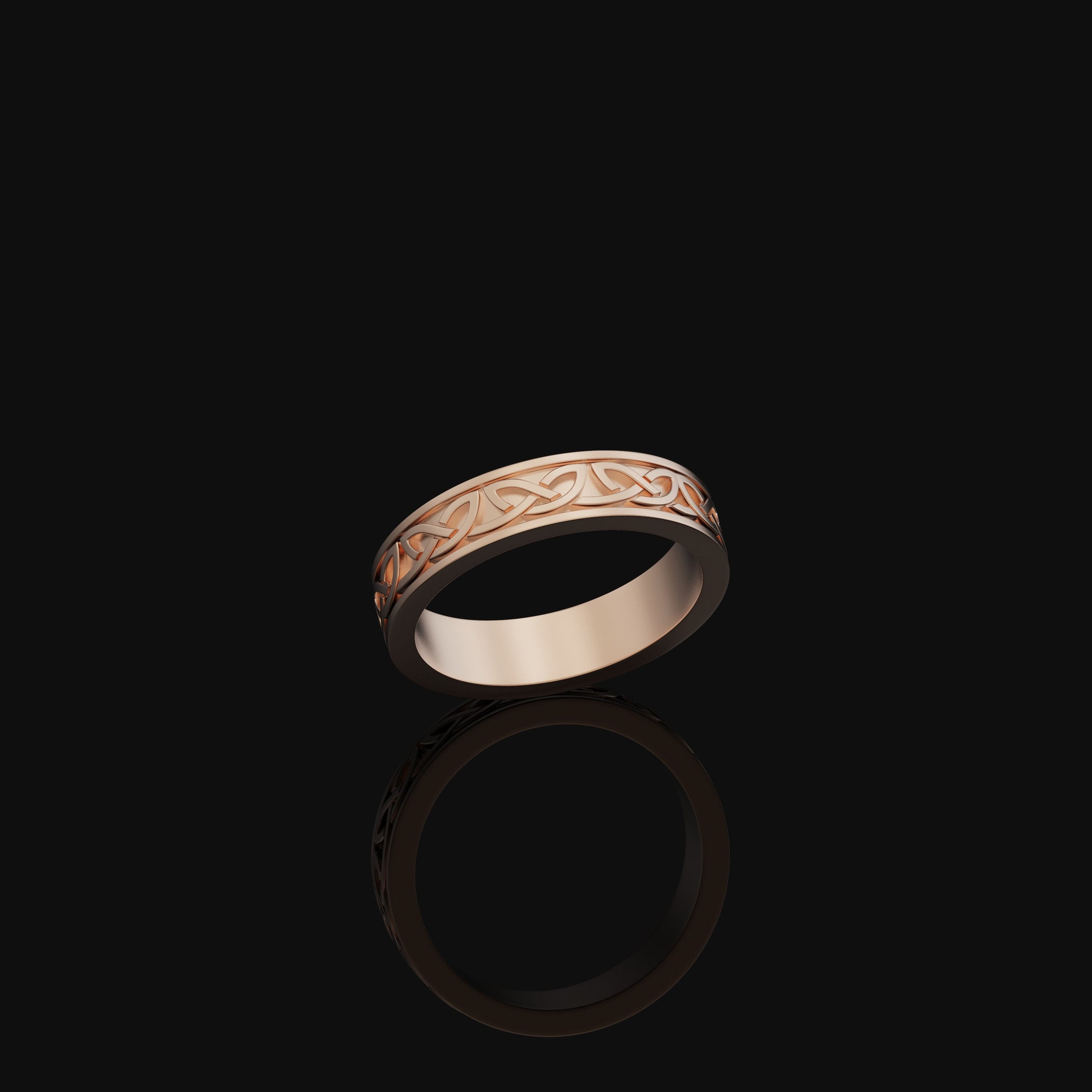 Celtic Knot Band Rose Gold Finish