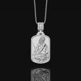Silver Pensive Jesus Mens