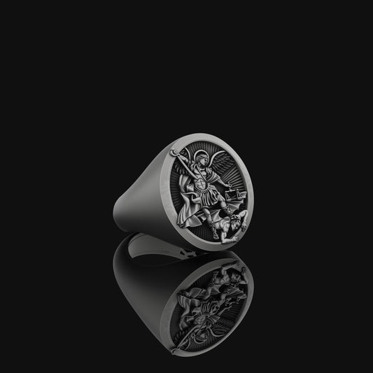 Mens Ring, Koi Fish Ring, Oxidized Finish
