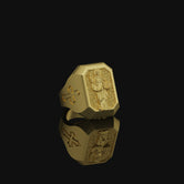 Silver Saint Dominic Men Gold Finish