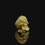 Men's Skull with Beret Gold Finish
