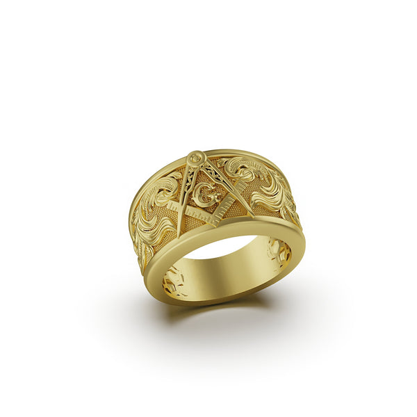 Solid Gold Masonic Ring,