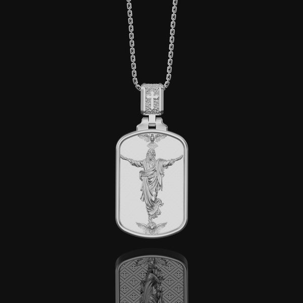 Silver Jesus Necklace,