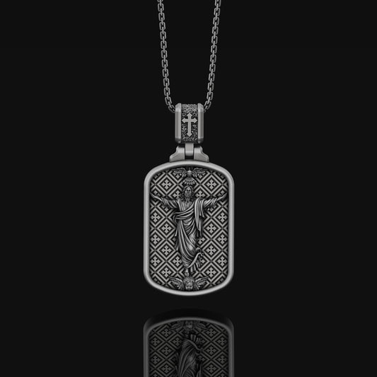 Silver Jesus Necklace,