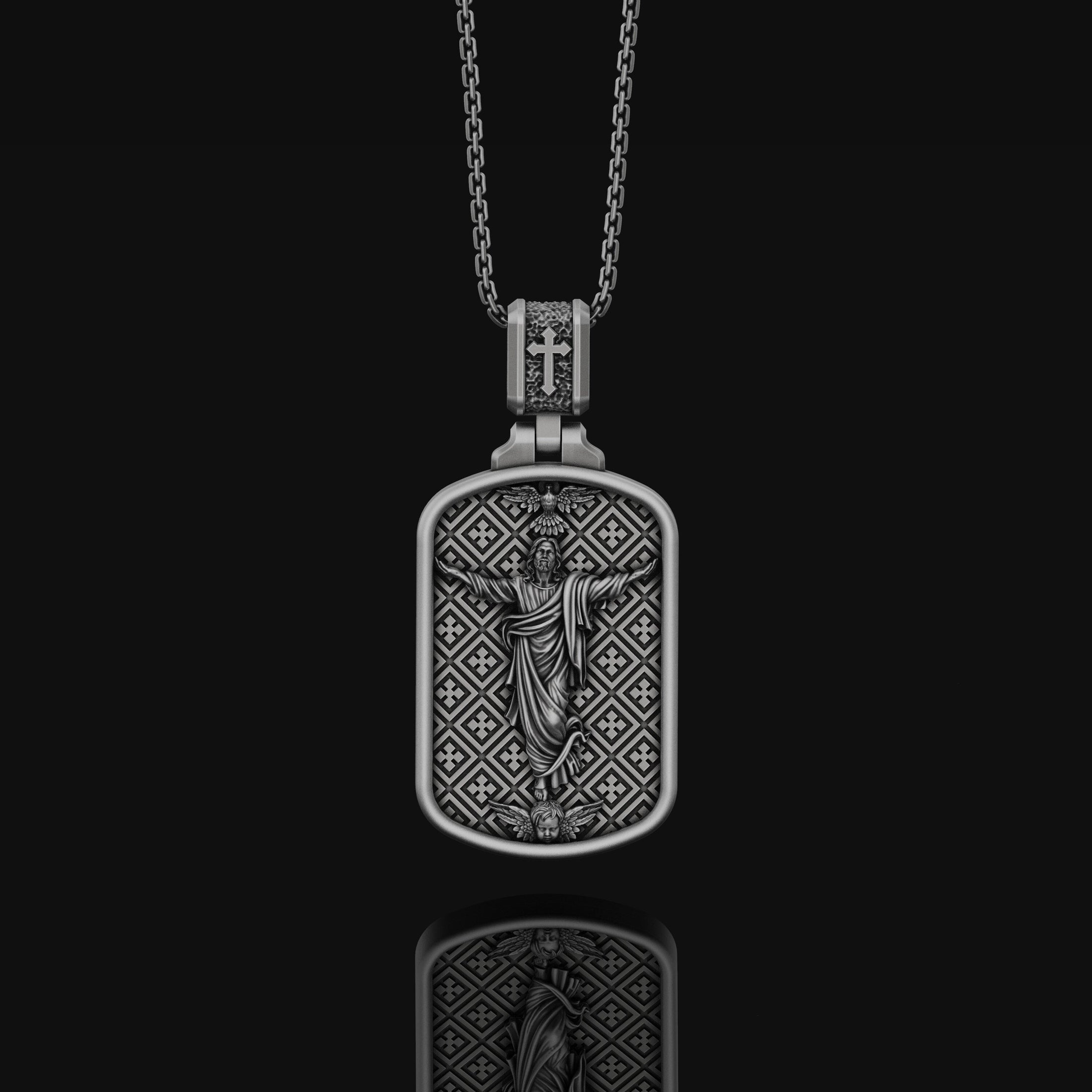 Silver Jesus Necklace,