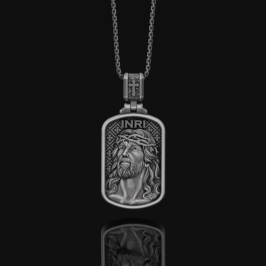 Silver Jesus Necklace,